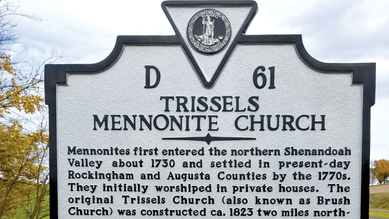 The Virginia Department of Historic Resources dedicated a historical marker Nov. 15 at Trissels Mennonite Church. — Virginia Board of Historic Resources