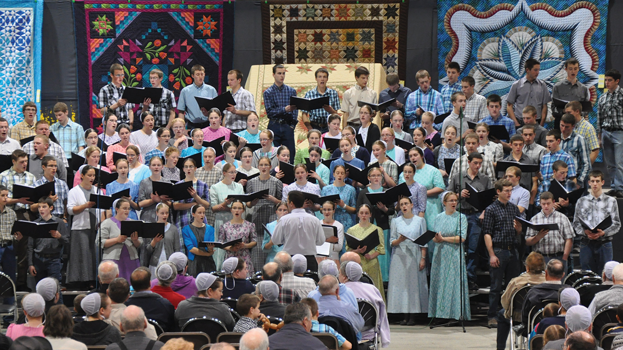 The Weaverland Mennonite Conference Youth Choir sang at the Pennsylvania Relief Sale on April 6-7, 2018, in Harrisburg, Pa. — Jim Wiegner/MCC