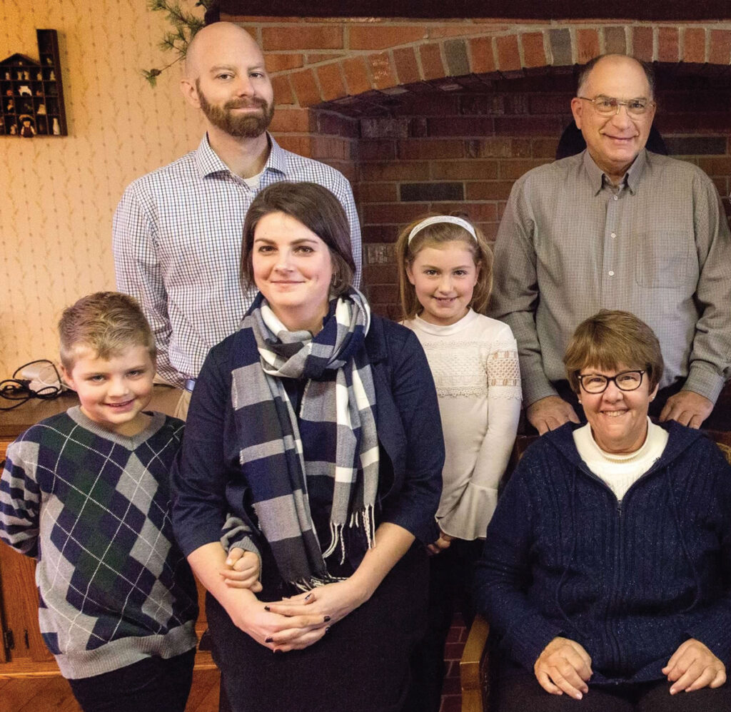 Sherah-Leigh Gerber with husband BJ, children Titus and Anna and parents-in-law Susan and Gerald Gerber at Thanksgiving 2019. — Courtesy of Sherah-Leigh Gerber