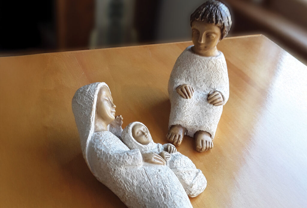 The creche from Israel became a favorite because it places the focus on Mary and Joseph. — Courtesy of Shirley Yoder Brubaker