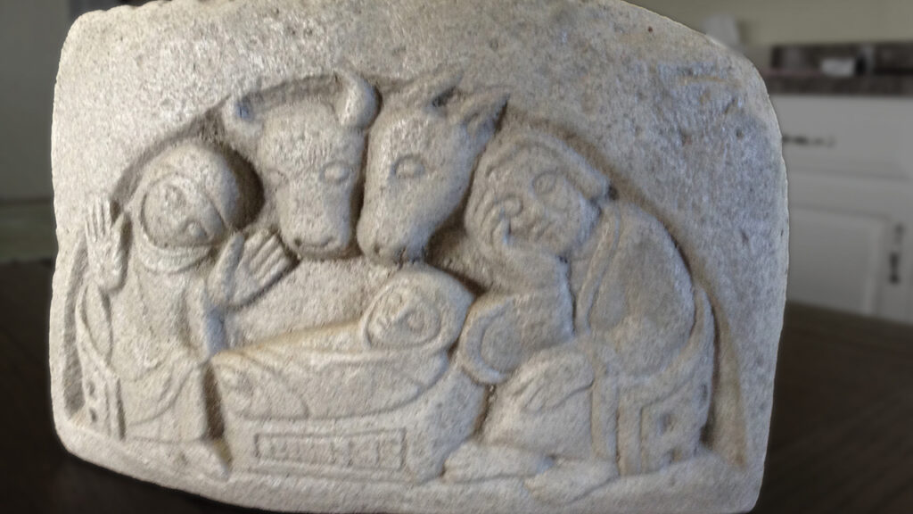 A creche of unknown origin was found in a box at an auction. — Courtesy of Shirley Yoder Brubaker