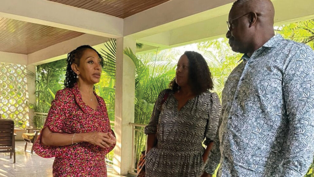 Lincoln University alumni Janice Bolden and Wil LaVeist (a Lincoln University trustee) meet with the late Ghanaian President Nkrumah’s daughter, Samia Yaba Nkrumah. Their discussion focused on visiting Chester County, Pa., to learn more about her father’s connection to Lincoln University and the decade he spent in the United States. She is writing a book about her father. — Isaac Dougan