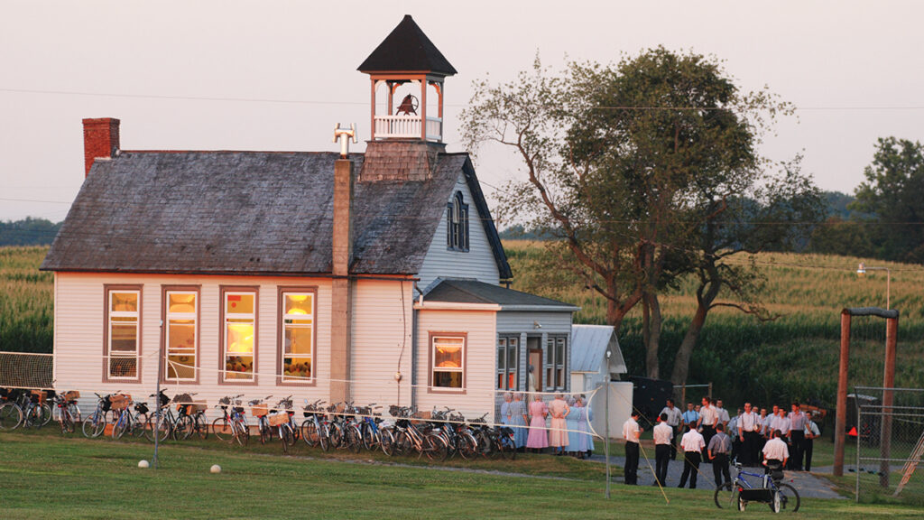 Old Order Mennonite youth gather for a singing school on Aug. 4, 2007, at Ephrata, Pa. — Dale D. Gehman