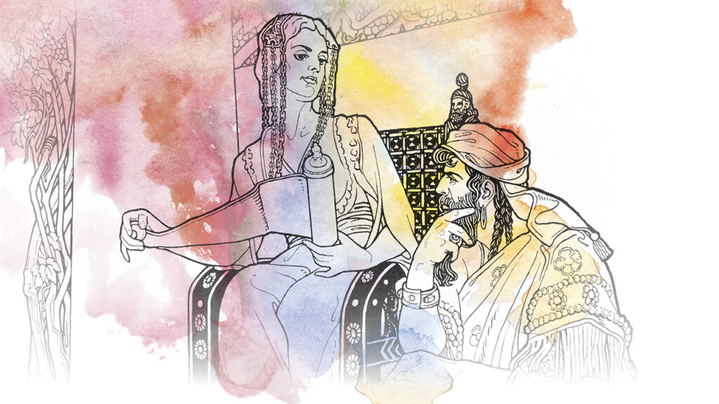 “Lemuel and His Mother” (Proverbs 31). — Ephraim Moshe Lilien/Public domain